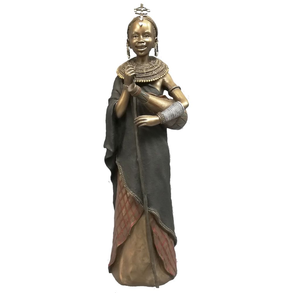 Ushairi African Figurine Bronze Sculpture