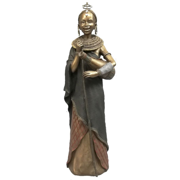 Ushairi African Figurine Bronze Sculpture