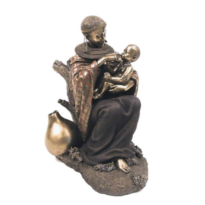 Mlazi African Figurine Bronze Sculpture