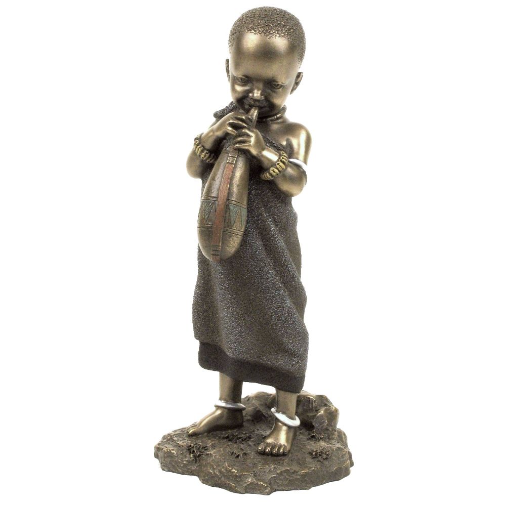 Mtihani African Figurine Bronze Sculpture