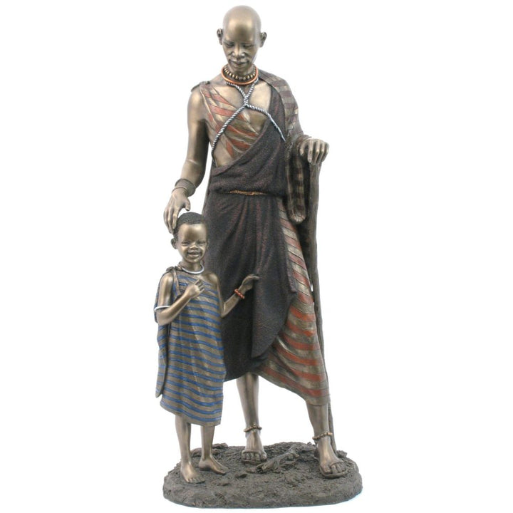 Mwana African Figurine Bronze Sculpture