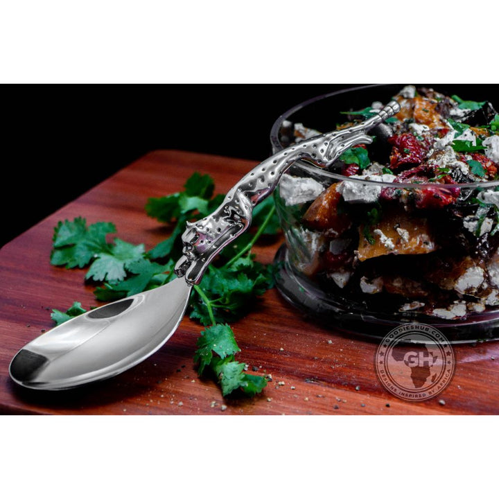 Serving Spoon Large Short (195mm)  - Cheetah Africa Collection - Diana Carmichael