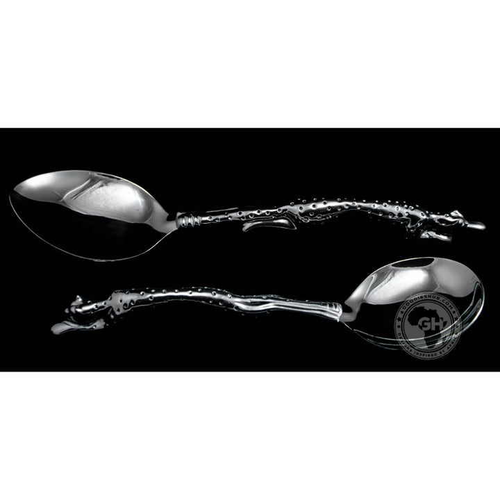 Serving Spoon Medium &amp; Serving Spoon Large Set - Cheetah Africa Collection - Diana Carmichael
