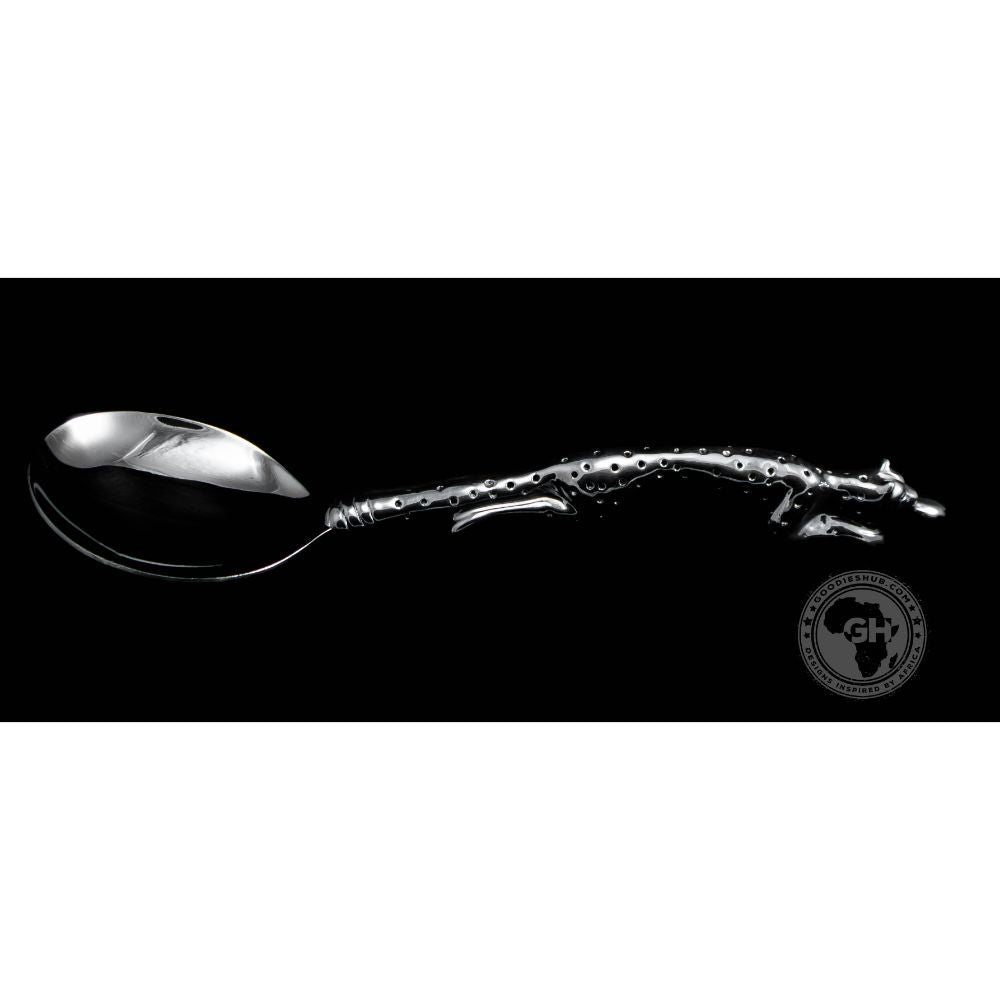 Serving Spoon Medium &amp; Serving Spoon Large Set - Cheetah Africa Collection - Diana Carmichael