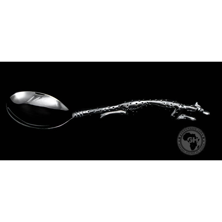 Serving Spoon Medium &amp; Serving Spoon Large Set - Cheetah Africa Collection - Diana Carmichael