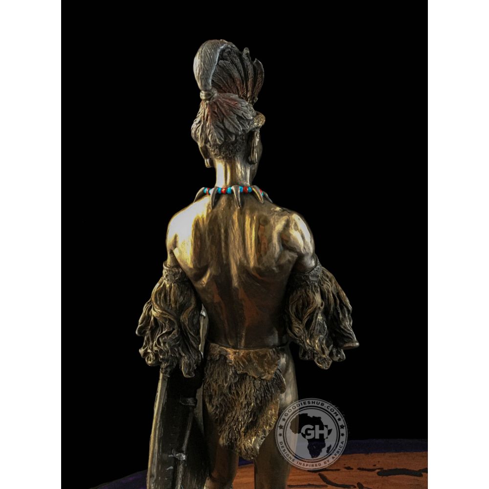Shaka Zulu African Figurine Bronze Sculpture