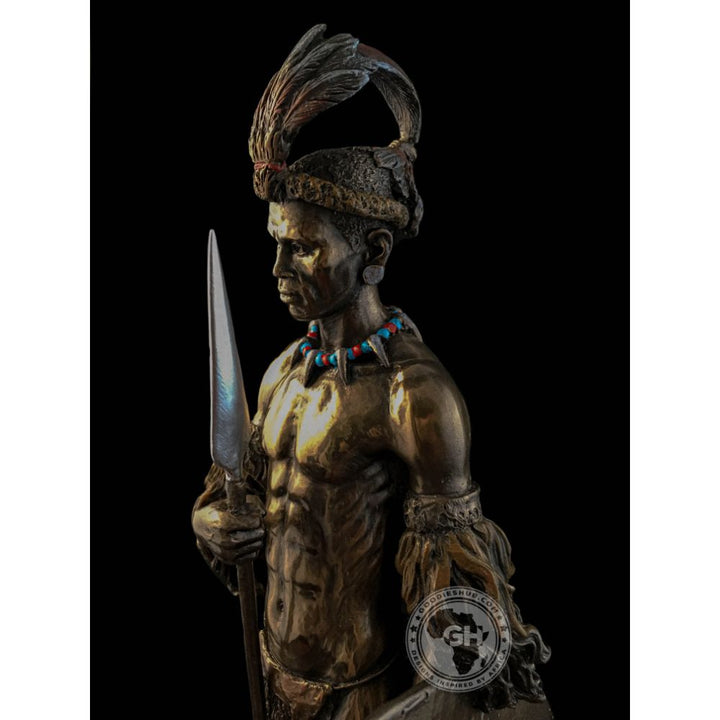 Shaka Zulu African Figurine Bronze Sculpture
