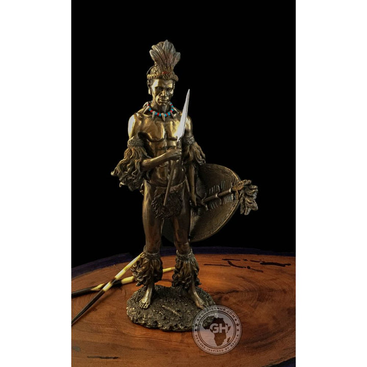 Shaka Zulu African Figurine Bronze Sculpture
