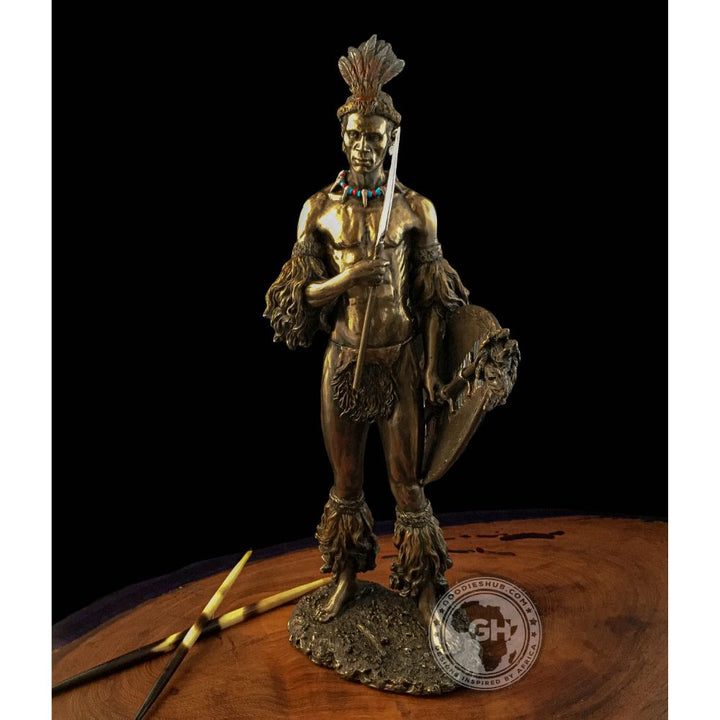 Shaka Zulu African Figurine Bronze Sculpture