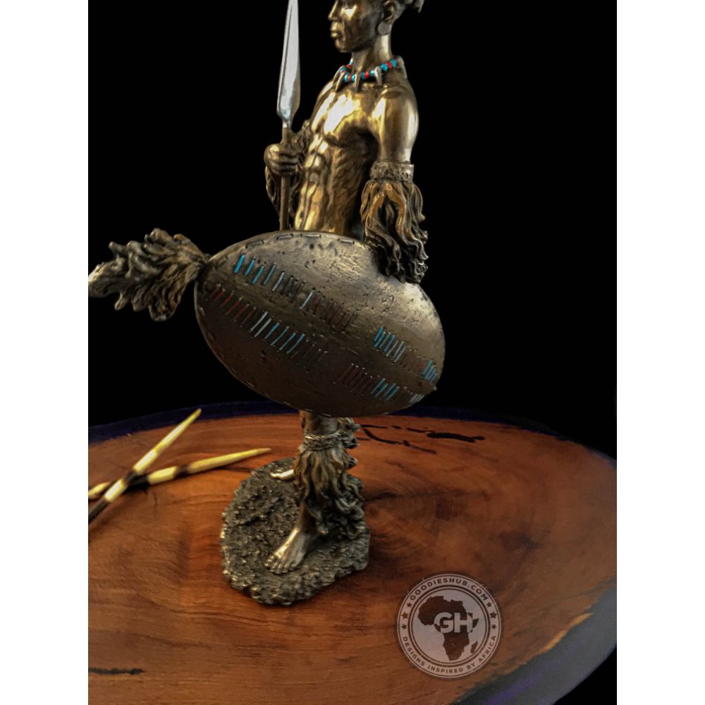 Shaka Zulu African Figurine Bronze Sculpture