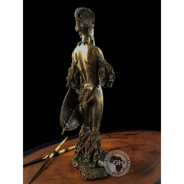 Shaka Zulu African Figurine Bronze Sculpture