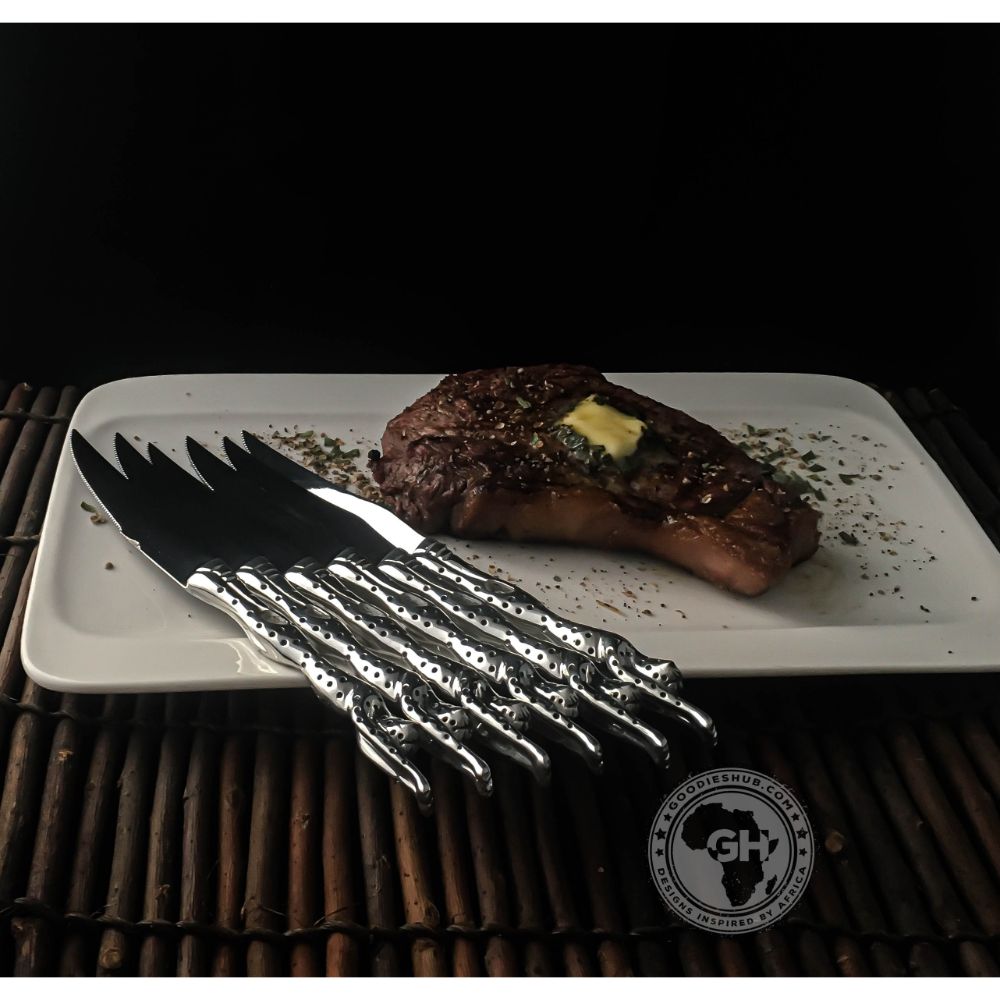 Steak Knife Set of 6 - Cheetah Africa Collection - Diana Carmichael