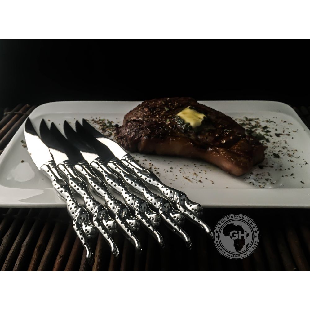 Steak Knife Set of 6 - Cheetah Africa Collection - Diana Carmichael