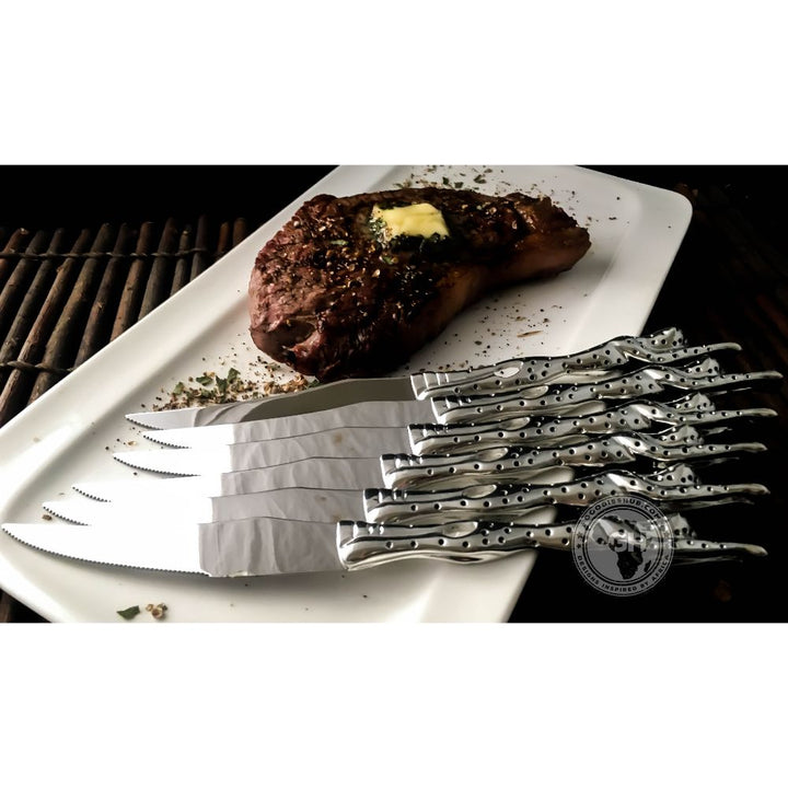 Steak Knife Set of 6 - Cheetah Africa Collection - Diana Carmichael