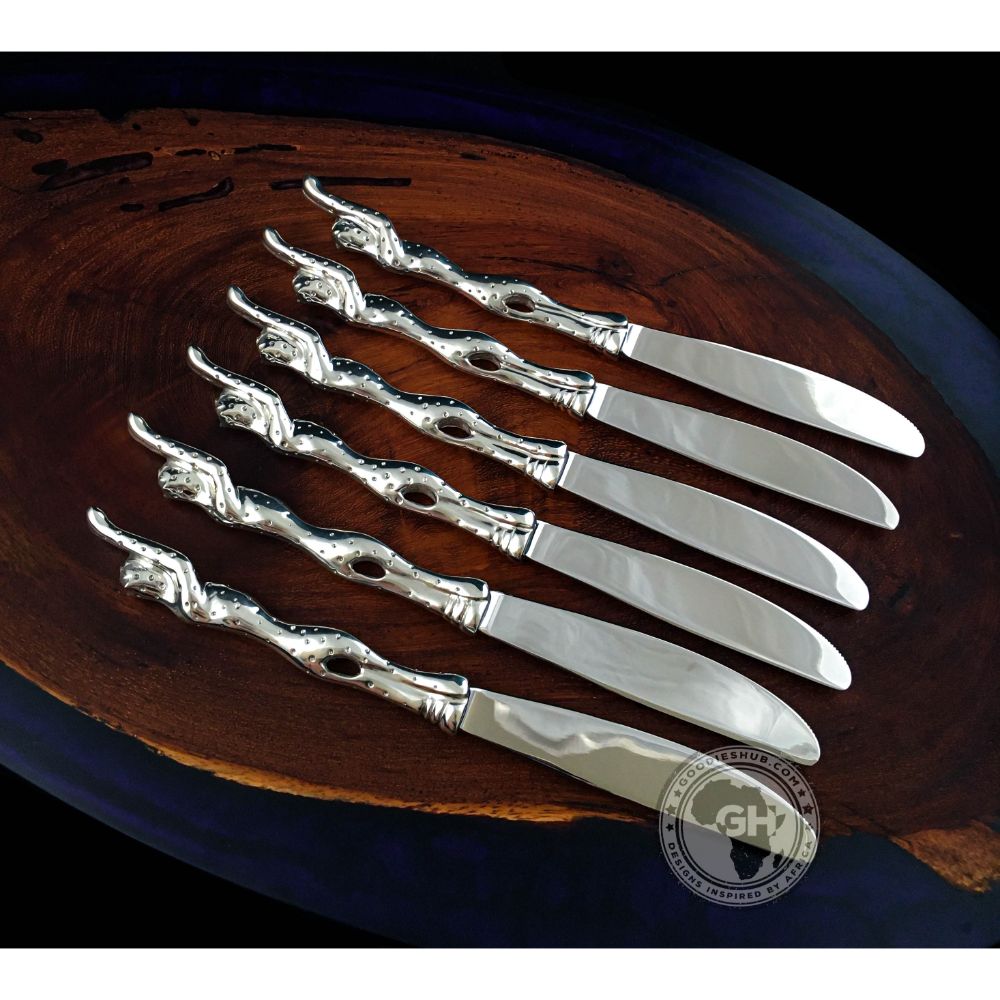 Table knife Set of 6 - Cheetah Africa Collection - Diana Carmichael