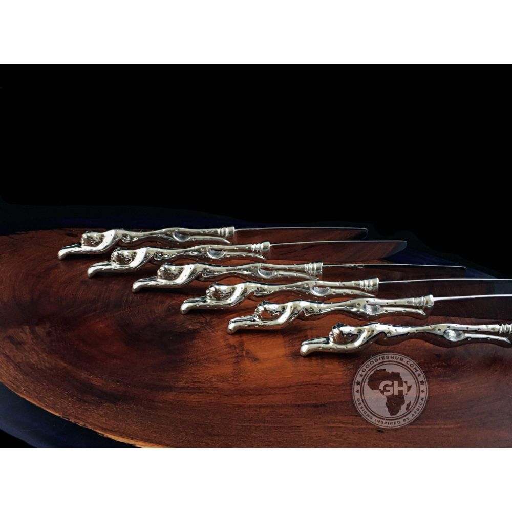 Table knife Set of 6 - Cheetah Africa Collection - Diana Carmichael