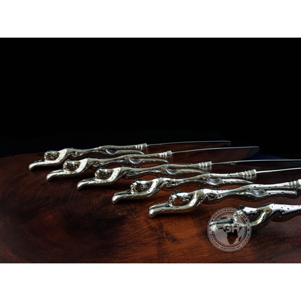 Table knife Set of 6 - Cheetah Africa Collection - Diana Carmichael