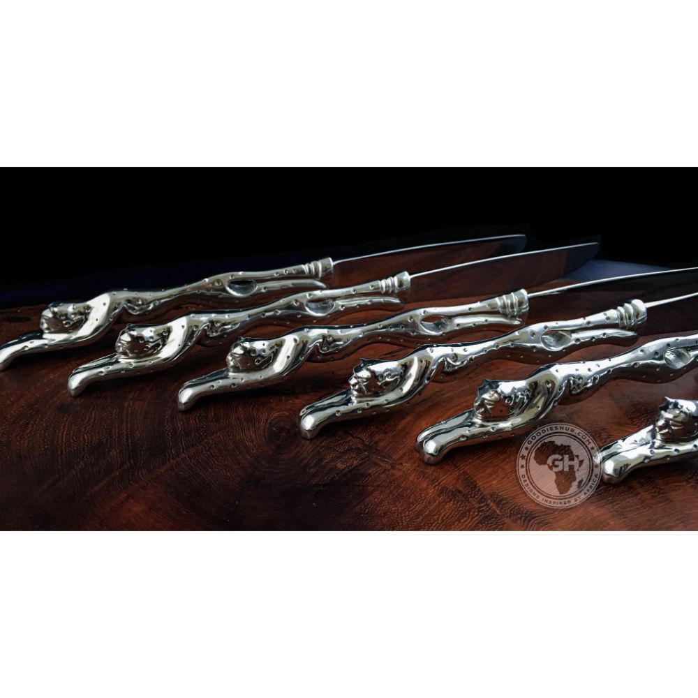 Table knife Set of 6 - Cheetah Africa Collection - Diana Carmichael