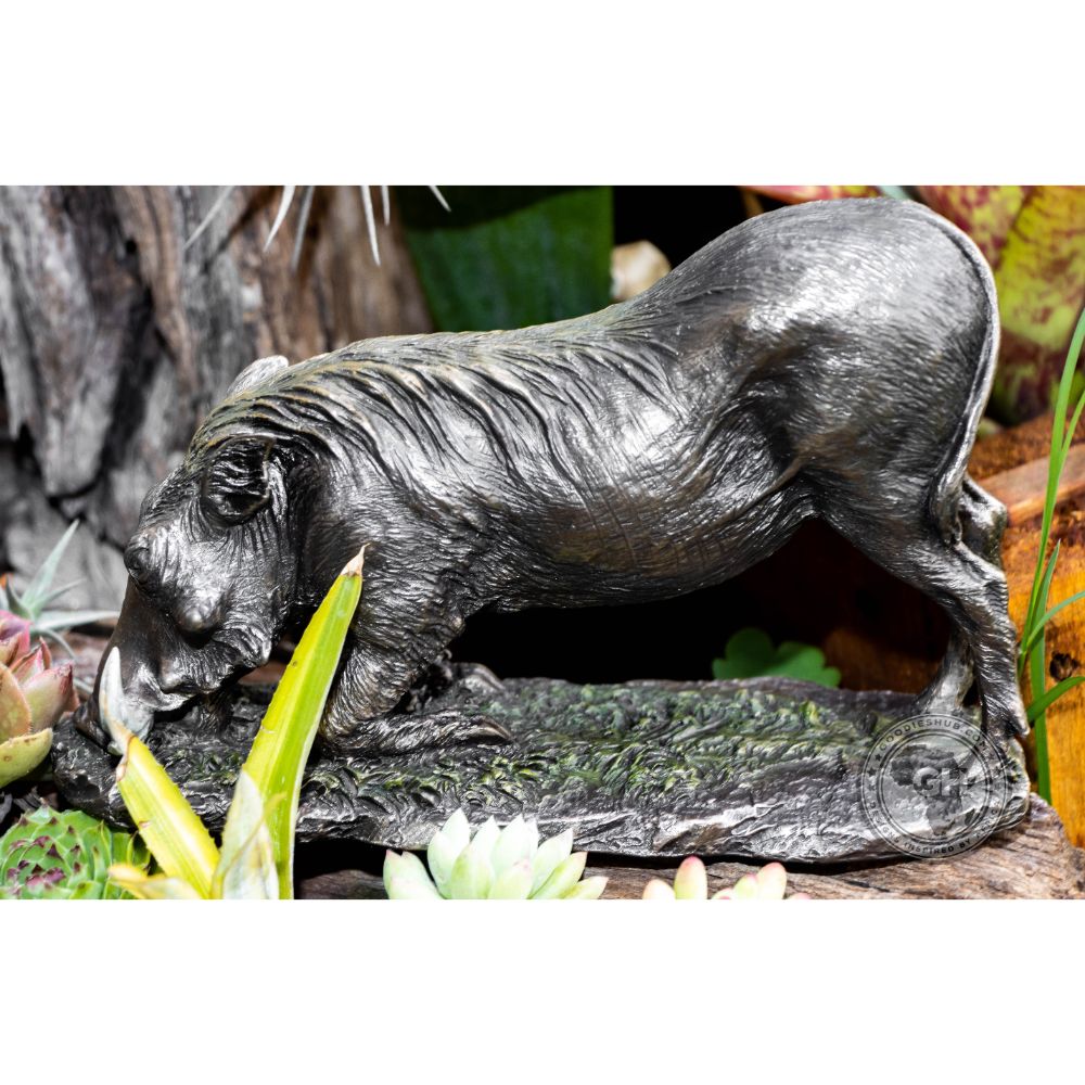 Warthog Kneeling Bronzed Sculpture