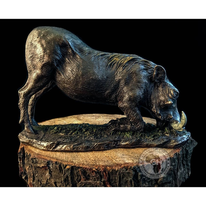 Warthog Kneeling Bronzed Sculpture