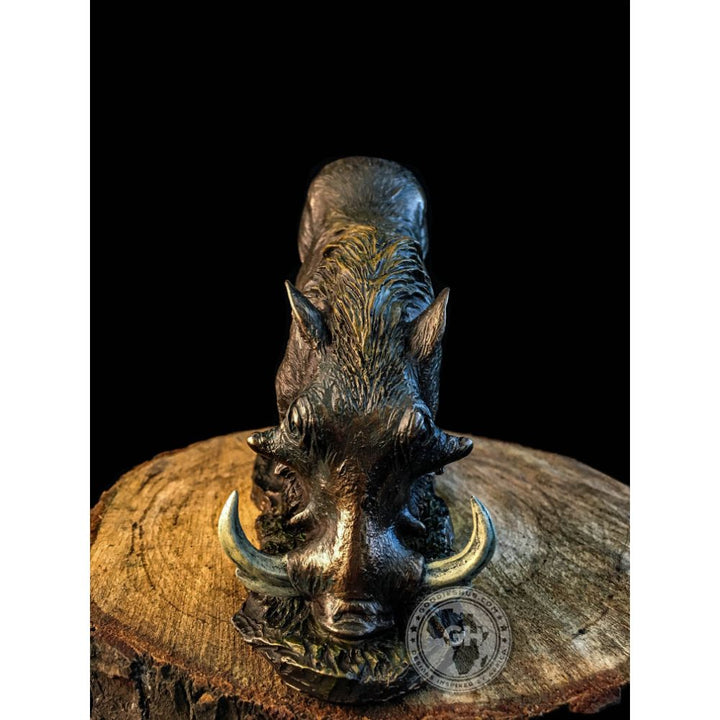Warthog Kneeling Bronzed Sculpture