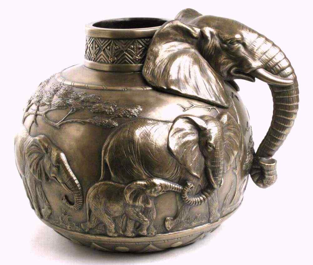 Elephant Vase - Bronze
