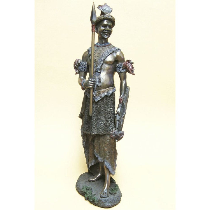 Zulu Chief African Figurine Bronze Sculpture