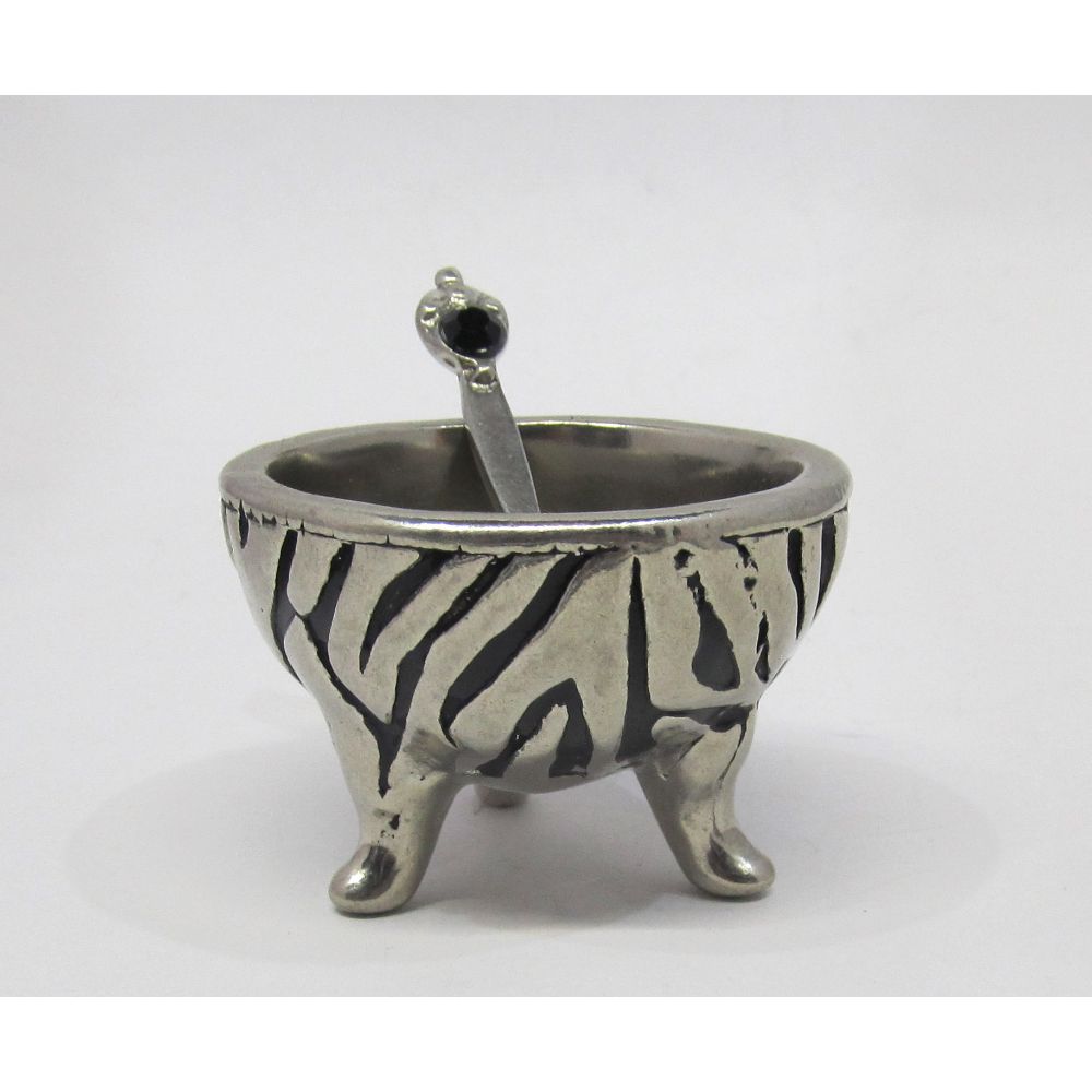 Zebra 3 Legged Pot &amp; Spoon - Earthangel