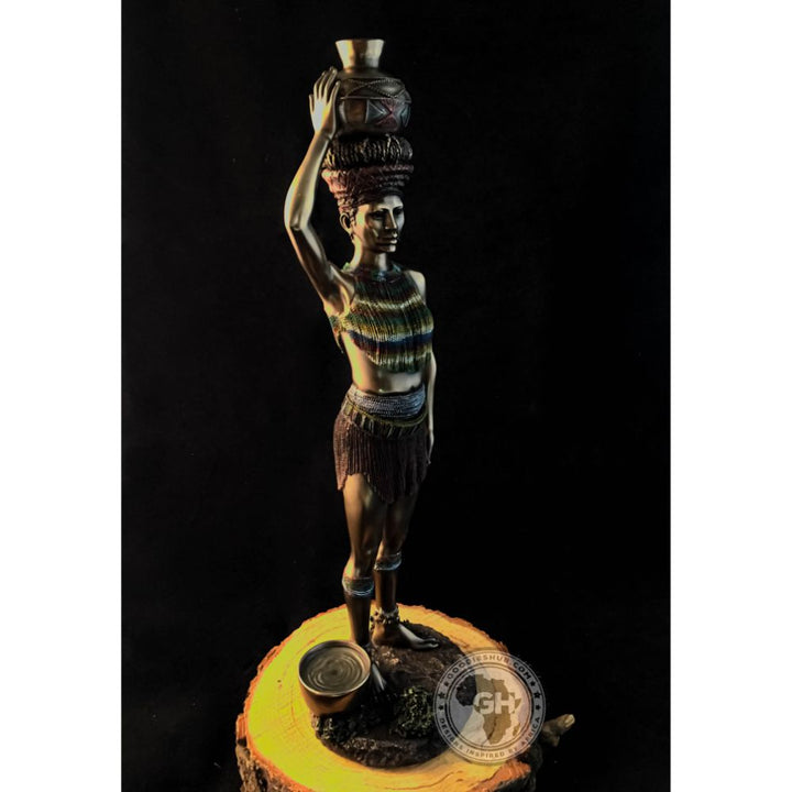 Zulu Maiden African Figurine Bronze Sculpture