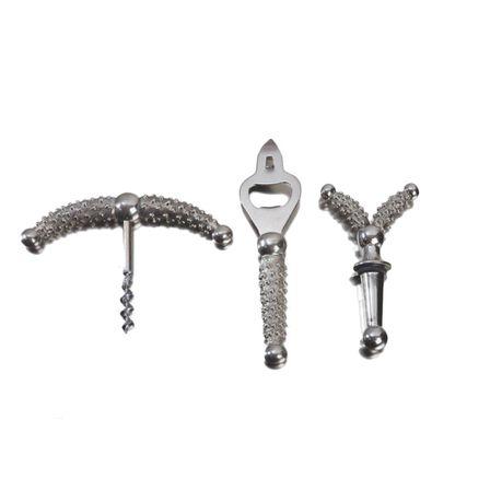 Bottle Opener, Stopper, Corkscrew Set - Studded Collection - Diana Carmichael-GoodiesHub