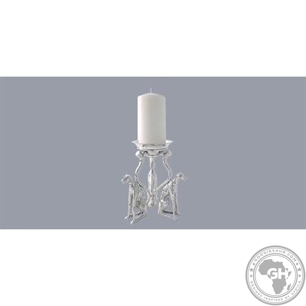 Candle Holder 27cm 3 Cheetah - Cheetah Africa Collection - Diana Carmichael-GoodiesHub