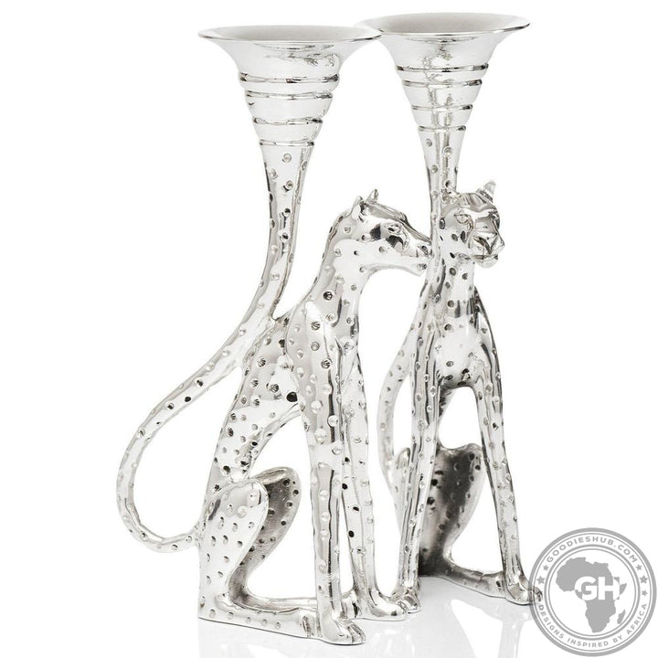 Candlestick Medium (Pair) - Cheetah Africa Collection - Diana Carmichael-GoodiesHub