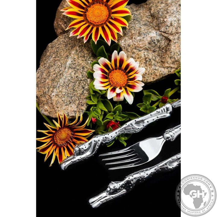 Dessert Forks (Set of 6) &amp; Pouch - Cheetah Africa Collection - Diana Carmichael-GoodiesHub