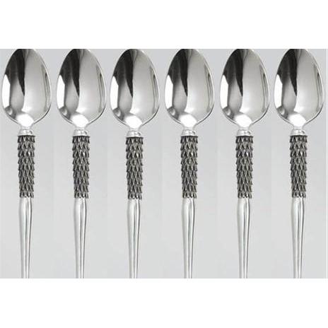 Dessert Spoon Crystal (Set Of 6) & Pouch - Crystal D' Afrique Collection - Diana Carmichael-GoodiesHub