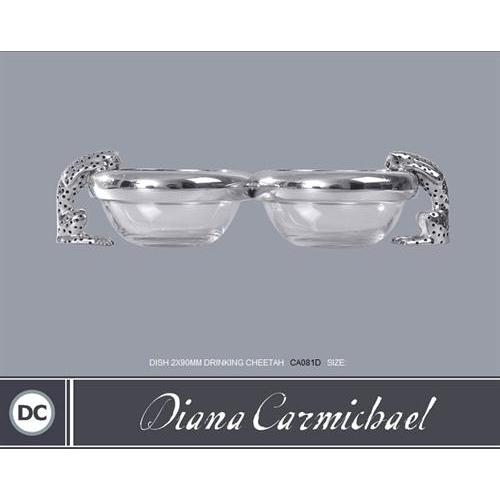 Dish Drinking 2 x 90mm - Cheetah Africa Collection - Diana Carmichael-GoodiesHub