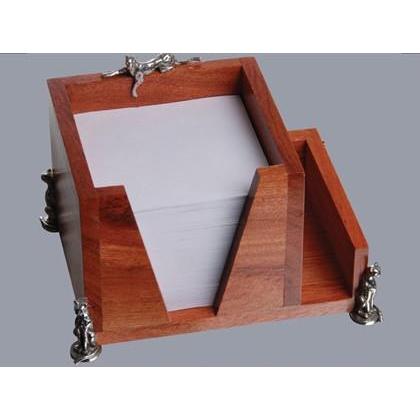 Memo Cube 10x10cm With Paper Refill & Business Card Holder - Cheetah Africa Collection - Diana Carmichael-GoodiesHub