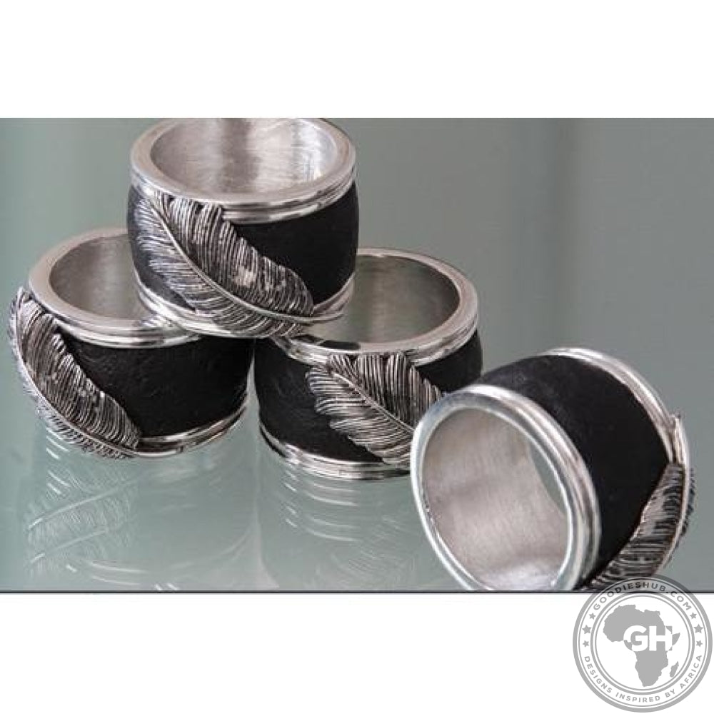 Napkin Ring Ebony (Set Of 4) - Usiba Lwe Nyoni Collection - Diana Carmichael-GoodiesHub