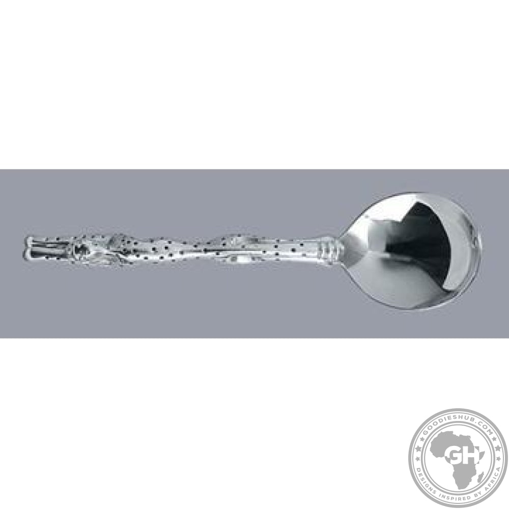 Soup Spoons Cheetah (Set of 6) &amp; Pouch - Cheetah Africa Collection-GoodiesHub